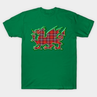 The Harry / Harrison Family Tartan Cymru Welsh Dragon symbol design T-Shirt